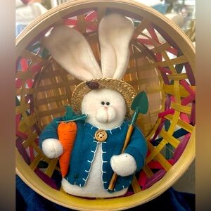 Vintage Crazy Mountain Weighted Gardener Bunny Rabbit Plush Ladybug Easter Rare